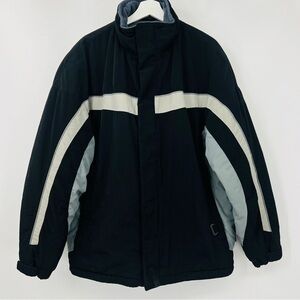 Pacific Trail Mens Cold Weather Jacket Black Grey Quilted Fleece Lined Large